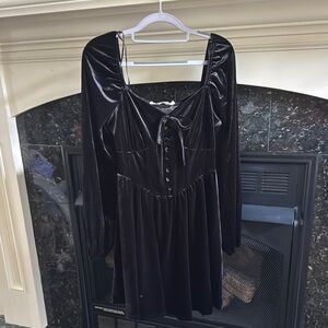 Altar'd State Black Velvet Dress